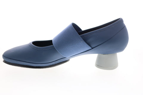 Camper Alright K200485-025 Womens Blue Leather Slip On Pumps Heels Shoes