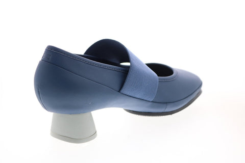 Camper Alright K200485-025 Womens Blue Leather Slip On Pumps Heels Shoes