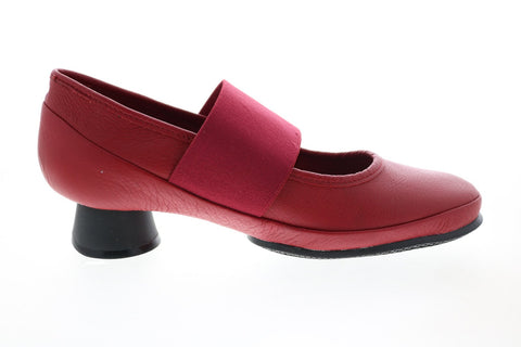 Camper Alright K200485-027 Womens Red Leather Slip On Pumps Heels Shoes
