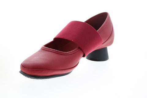Camper Alright K200485-027 Womens Red Leather Slip On Pumps Heels Shoes