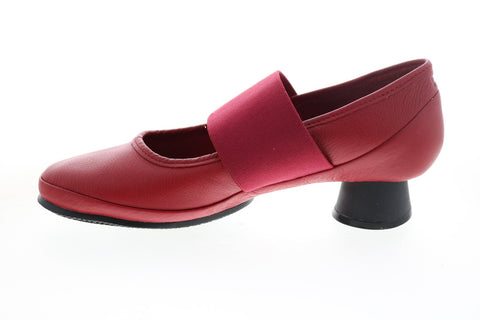 Camper Alright K200485-027 Womens Red Leather Slip On Pumps Heels Shoes