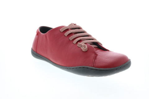 Camper Peu Cami K200514-007 Womens Red Leather Lace Up Euro Sneakers Shoes