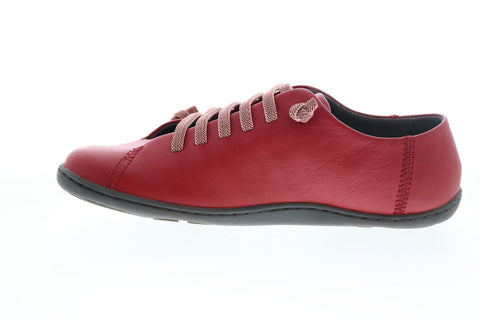 Camper Peu Cami K200514-007 Womens Red Leather Lace Up Euro Sneakers Shoes