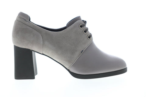 Camper Kara K200522-002 Womens Gray Nubuck Heels Lace Up Pumps Shoes
