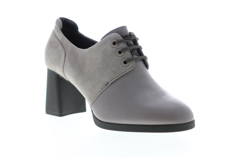 Camper Kara K200522-002 Womens Gray Nubuck Heels Lace Up Pumps Shoes