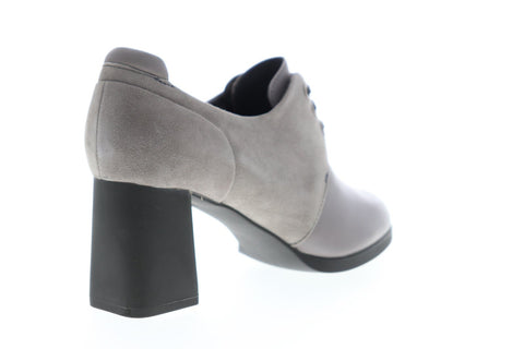 Camper Kara K200522-002 Womens Gray Nubuck Heels Lace Up Pumps Shoes