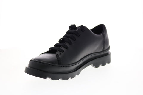 Camper Brutus K200551-001 Womens Black Leather Lace Up Oxford Flats Shoes