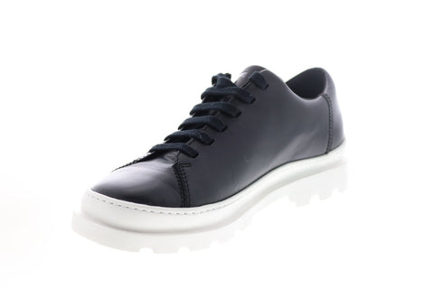 Camper Brutus K200551-021 Womens Black Leather Lace Up Oxford Flats Shoes