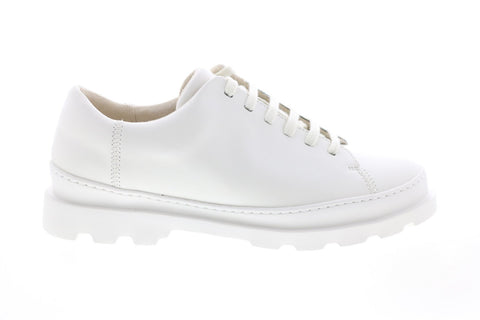 Camper Brutus K200551-022 Womens White Leather Lace Up Oxford Flats Shoes
