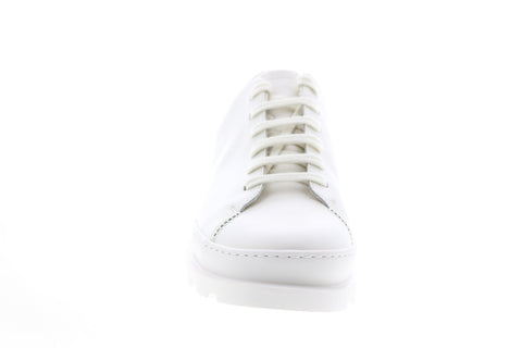 Camper Brutus K200551-022 Womens White Leather Lace Up Oxford Flats Shoes