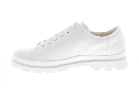 Camper Brutus K200551-022 Womens White Leather Lace Up Oxford Flats Shoes