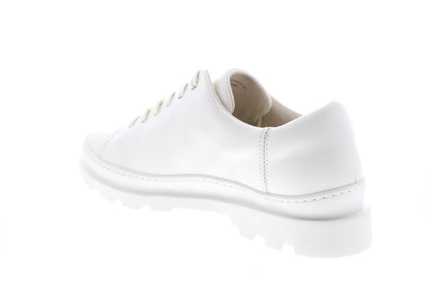 Camper Brutus K200551-022 Womens White Leather Lace Up Oxford Flats Shoes