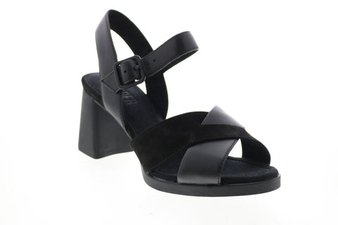 Camper Kara Sandal K200558-004 Womens Black Leather Strap Heels Shoes