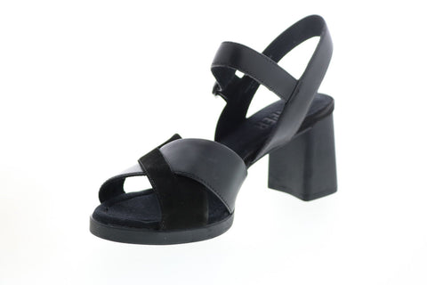 Camper Kara Sandal K200558-004 Womens Black Leather Strap Heels Shoes