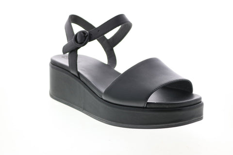 Camper Misia K200564-001 Womens Black Leather Strap Slingback Sandals Shoes