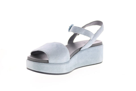 Camper Misia K200564-007 Womens Blue Suede Strap Slingback Sandals Shoes