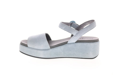Camper Misia K200564-007 Womens Blue Suede Strap Slingback Sandals Shoes