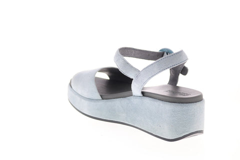Camper Misia K200564-007 Womens Blue Suede Strap Slingback Sandals Shoes