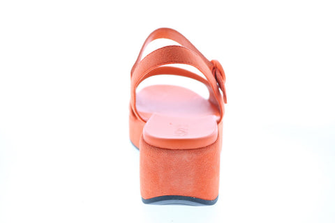 Camper Misia K200564-011 Womens Orange Suede Strap Slingback Sandals Shoes