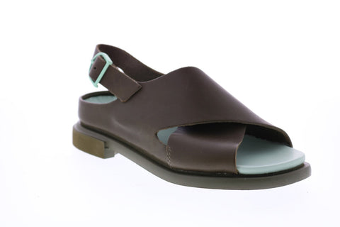 Camper Eda K200571-004 Womens Green Leather Strap Slingback Sandals Shoes