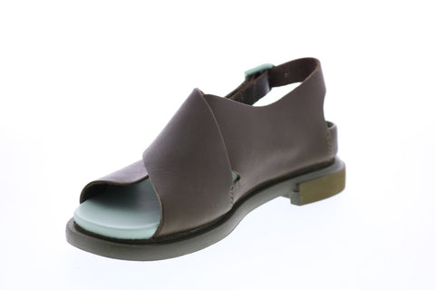 Camper Eda K200571-004 Womens Green Leather Strap Slingback Sandals Shoes