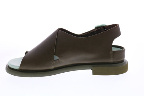 Camper Eda K200571-004 Womens Green Leather Strap Slingback Sandals Shoes