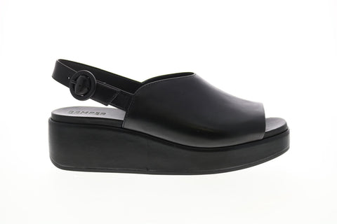 Camper Misia K200592-001 Womens Black Leather Strap Slingback Sandals Shoes