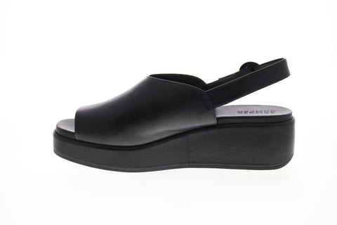 Camper Misia K200592-001 Womens Black Leather Strap Slingback Sandals Shoes
