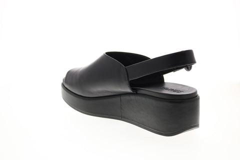 Camper Misia K200592-001 Womens Black Leather Strap Slingback Sandals Shoes