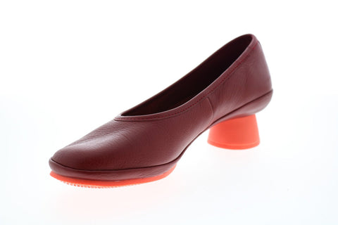 Camper Alright K200607-005 Womens Red Leather Slip On Pumps Heels Shoes