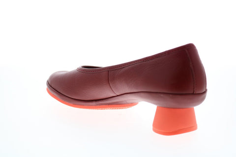 Camper Alright K200607-005 Womens Red Leather Slip On Pumps Heels Shoes