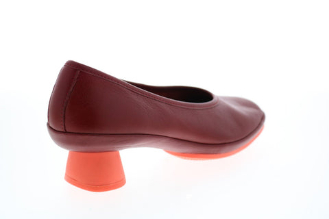 Camper Alright K200607-005 Womens Red Leather Slip On Pumps Heels Shoes