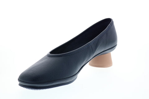 Camper Alright K200607-008 Womens Black Leather Slip On Heels Pumps Shoes