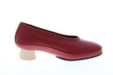 Camper Alright K200607-029 Womens Red Leather Slip On Pumps Heels Shoes