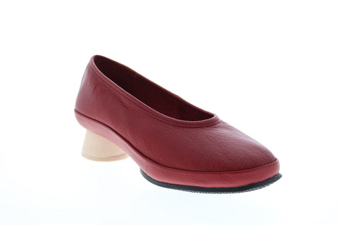 Camper Alright K200607-029 Womens Red Leather Slip On Pumps Heels Shoes