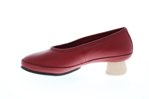 Camper Alright K200607-029 Womens Red Leather Slip On Pumps Heels Shoes
