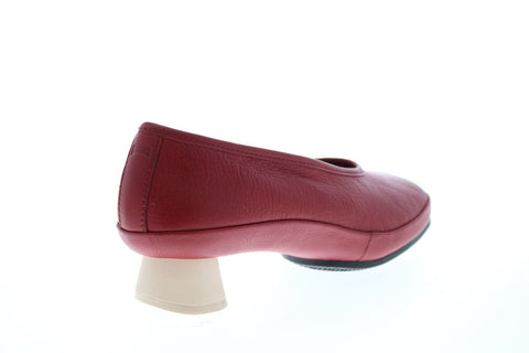 Camper Alright K200607-029 Womens Red Leather Slip On Pumps Heels Shoes
