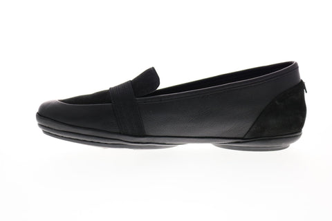 Camper Right Nina K200618-001 Womens Black Leather Loafers Boat Shoes