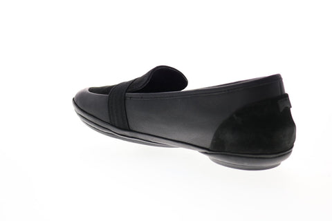 Camper Right Nina K200618-001 Womens Black Leather Loafers Boat Shoes