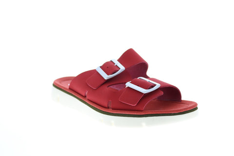Camper Oruga Sandal K200633-008 Womens Red Leather Strap Sandals Shoes