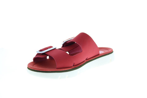Camper Oruga Sandal K200633-008 Womens Red Leather Strap Sandals Shoes