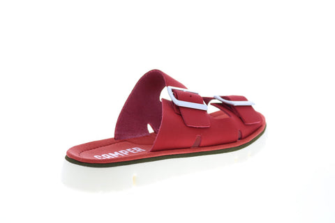 Camper Oruga Sandal K200633-008 Womens Red Leather Strap Sandals Shoes