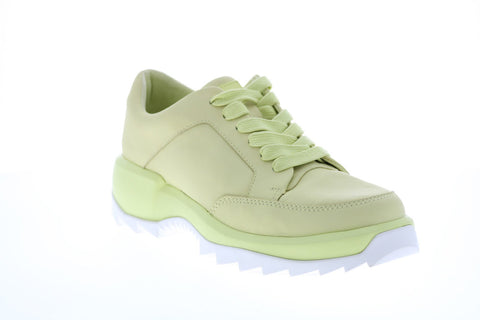 Camper Helix K200643-005 Womens Yellow Leather Lace Up Euro Sneakers Shoes