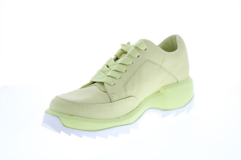 Camper Helix K200643-005 Womens Yellow Leather Lace Up Euro Sneakers Shoes