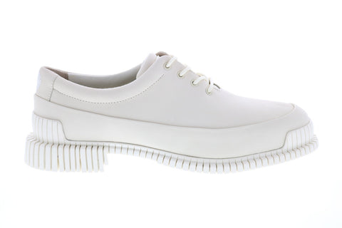 Camper Pix K200687-017 Womens Beige Leather Lace Up Flats Oxford Shoes