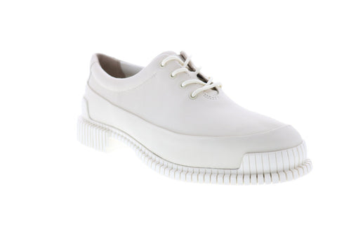 Camper Pix K200687-017 Womens Beige Leather Lace Up Flats Oxford Shoes