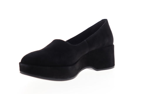 Camper Sisea K200697-001 Womens Black Nubuck Slip On Casual Flats Shoes