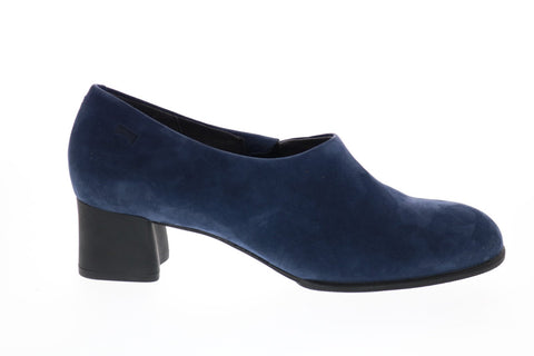 Camper Katie K200720-009 Womens Blue Suede Slip On Heels Pumps Shoes