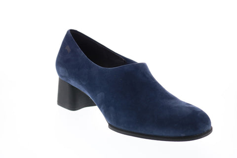 Camper Katie K200720-009 Womens Blue Suede Slip On Heels Pumps Shoes
