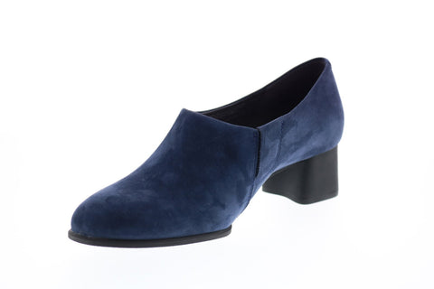 Camper Katie K200720-009 Womens Blue Suede Slip On Heels Pumps Shoes